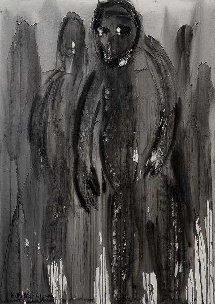 Black Tears, 2003, Acrylic Ink on paper, 100x71cm